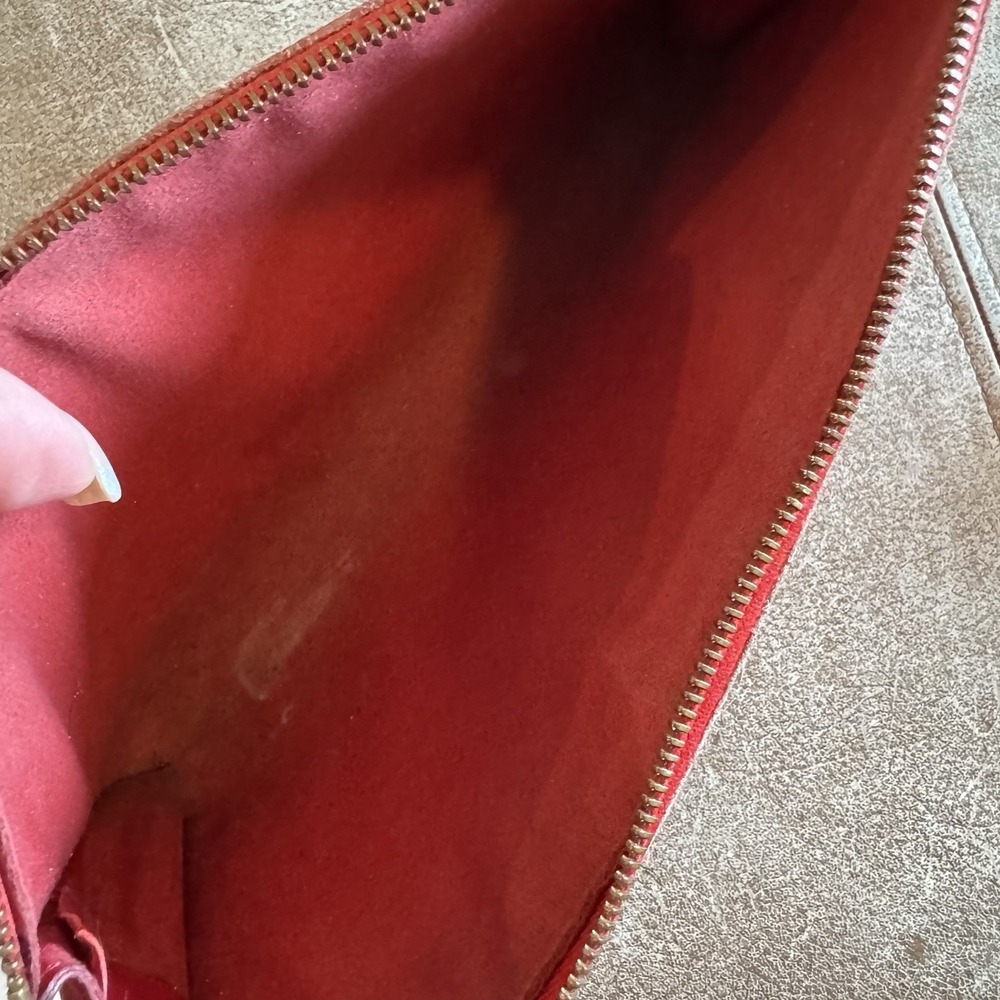 Vintage Louis Vuitton Epi Pochette Accessories Red Leather Clutch France - Picture 5 of 16